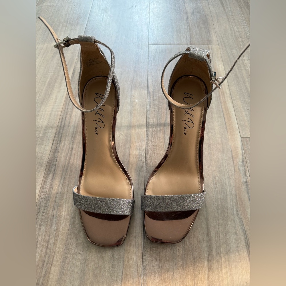 Wild Pair Metallic Silver and Nude Heels
